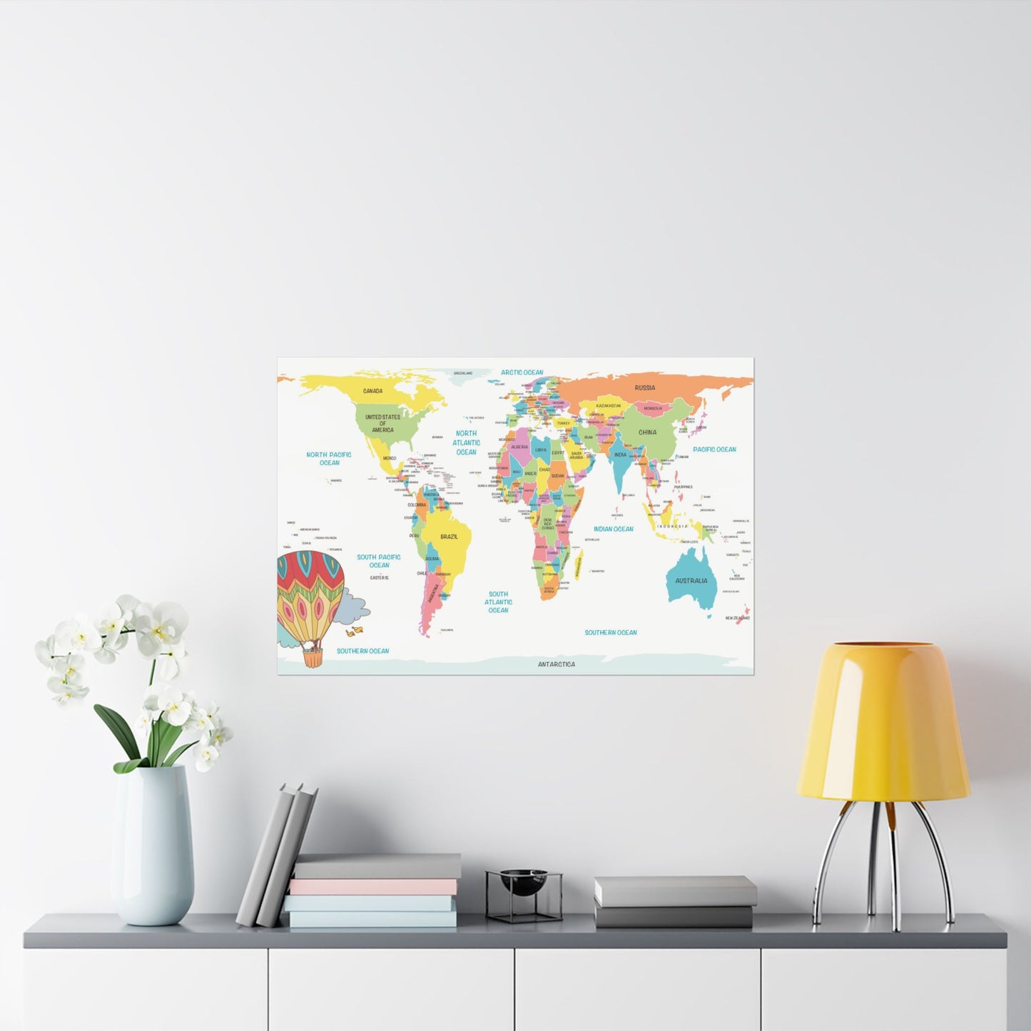 Wally's World Map Poster